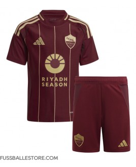 Günstige AS Roma Heimtrikotsatz Kinder 2024-25 Kurzarm (+ Kurze Hosen)